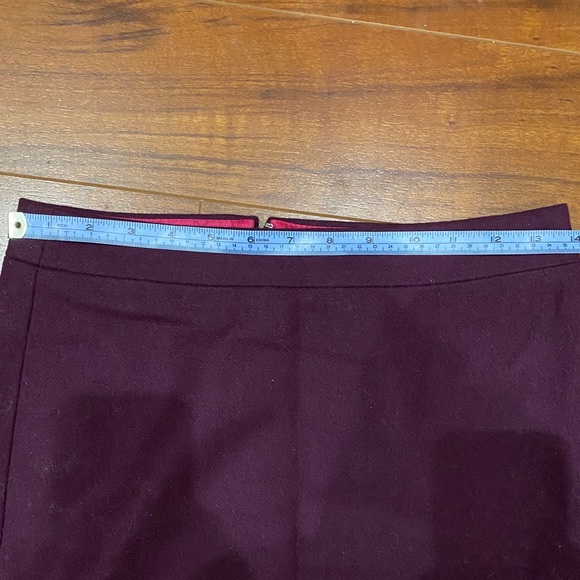 J. Crew Pencil Skirt Wool Burgundy Maroon Size 0P - Picture 9 of 10